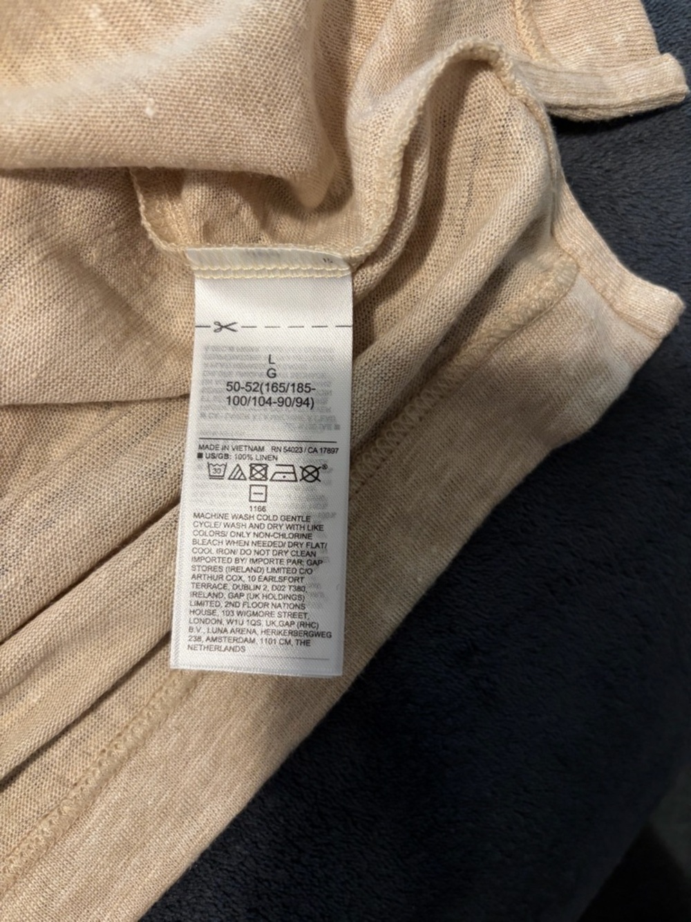 Banana Republic Tan Linen Crew Neck Short Sleeve Shirt - Picture 3 of 3